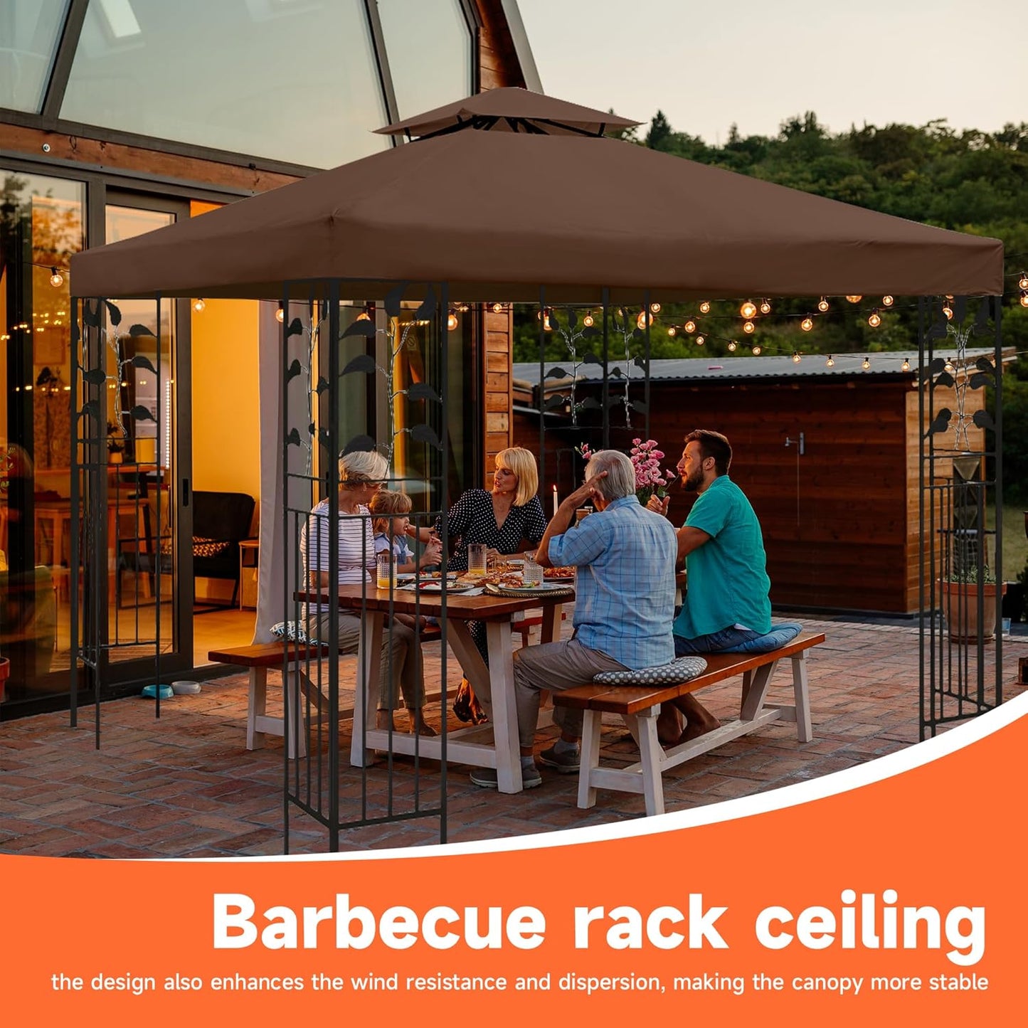 Gazebo Canopy Replacement -10x10 Canopy Replacement Top-Gazebos on Clearance Outdoor Shelter Top Double Tiered Cover