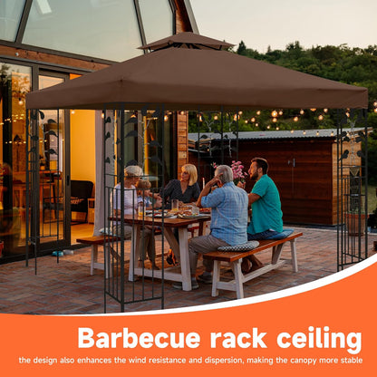 Gazebo Canopy Replacement -10x10 Canopy Replacement Top-Gazebos on Clearance Outdoor Shelter Top Double Tiered Cover
