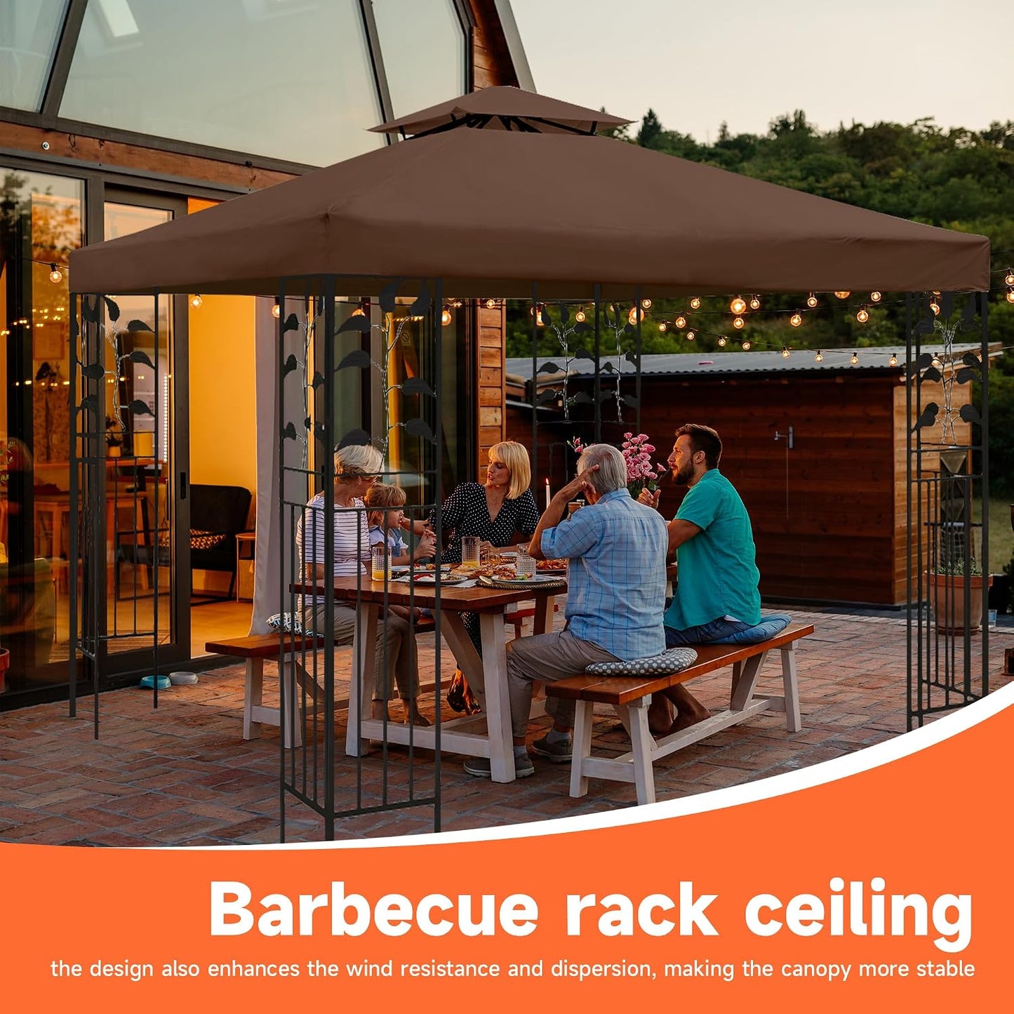 Gazebo Canopy Replacement -10x10 Canopy Replacement Top-Gazebos on Clearance Outdoor Shelter Top Double Tiered Cover