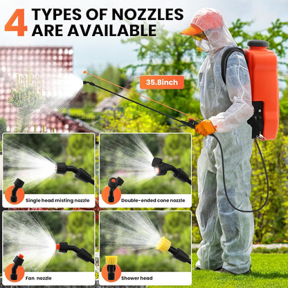 5.4 Gallon Battery Powered Backpack Sprayer with Wheeled Cart, Adjustable 0-94 PSI & 6-Hour Runtime