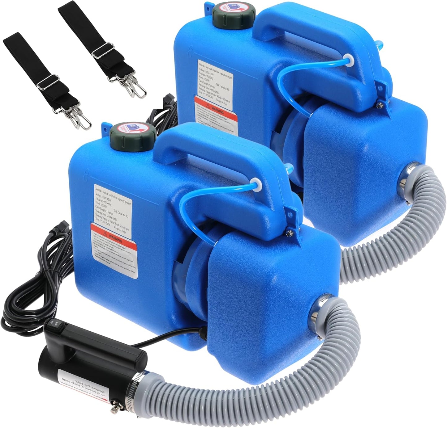 8L (2 Gallon) Electric ULV Fogger Machine, Portable Fogger Sprayer Machine Electric Atomizer Ultra Low Volume Sprayer for Home Indoor and Outdoor Cleaning Spraying Use,2 Pack