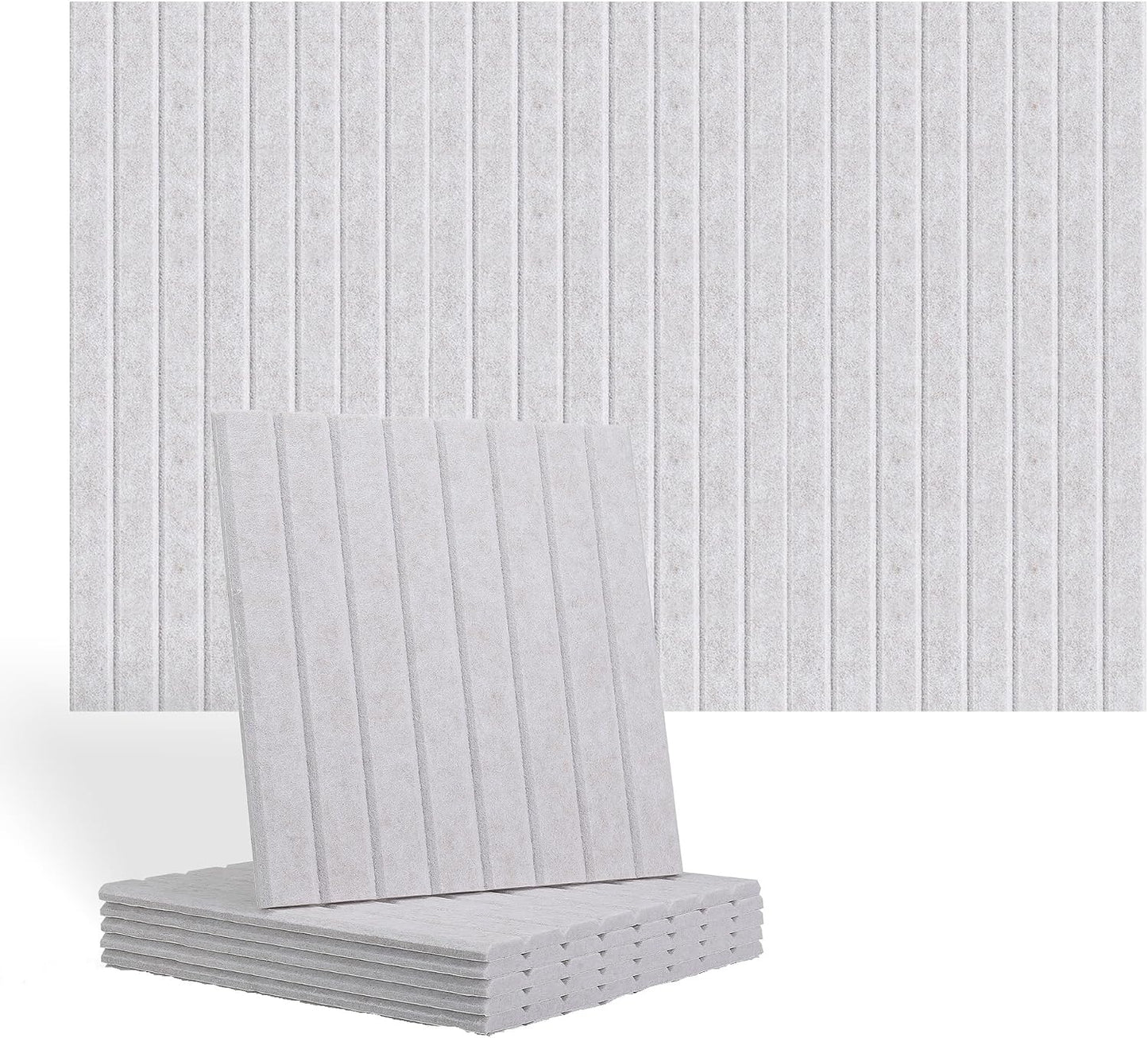 Large Splicing Felt Bulletin Board Cork Board Alternative 36" x 24" Felt Pin Board for Home Office Classroom Wall Decor Felt Wall Panel with Pushpins Adhesive Tabs(Fine-Stripe 6 Pack, Black)
