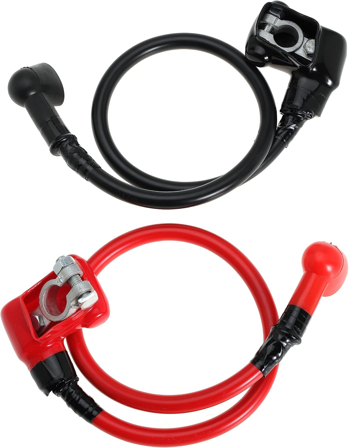 4 AWG Battery Cable 4 Gauge Battery Power Inverter Cables with 3/8'' Terminal Lugs and Top Post Battery Terminal Connector Clamp for Boat Marine RV Car Golf Cart Motorcycle Solar System (2FT)
