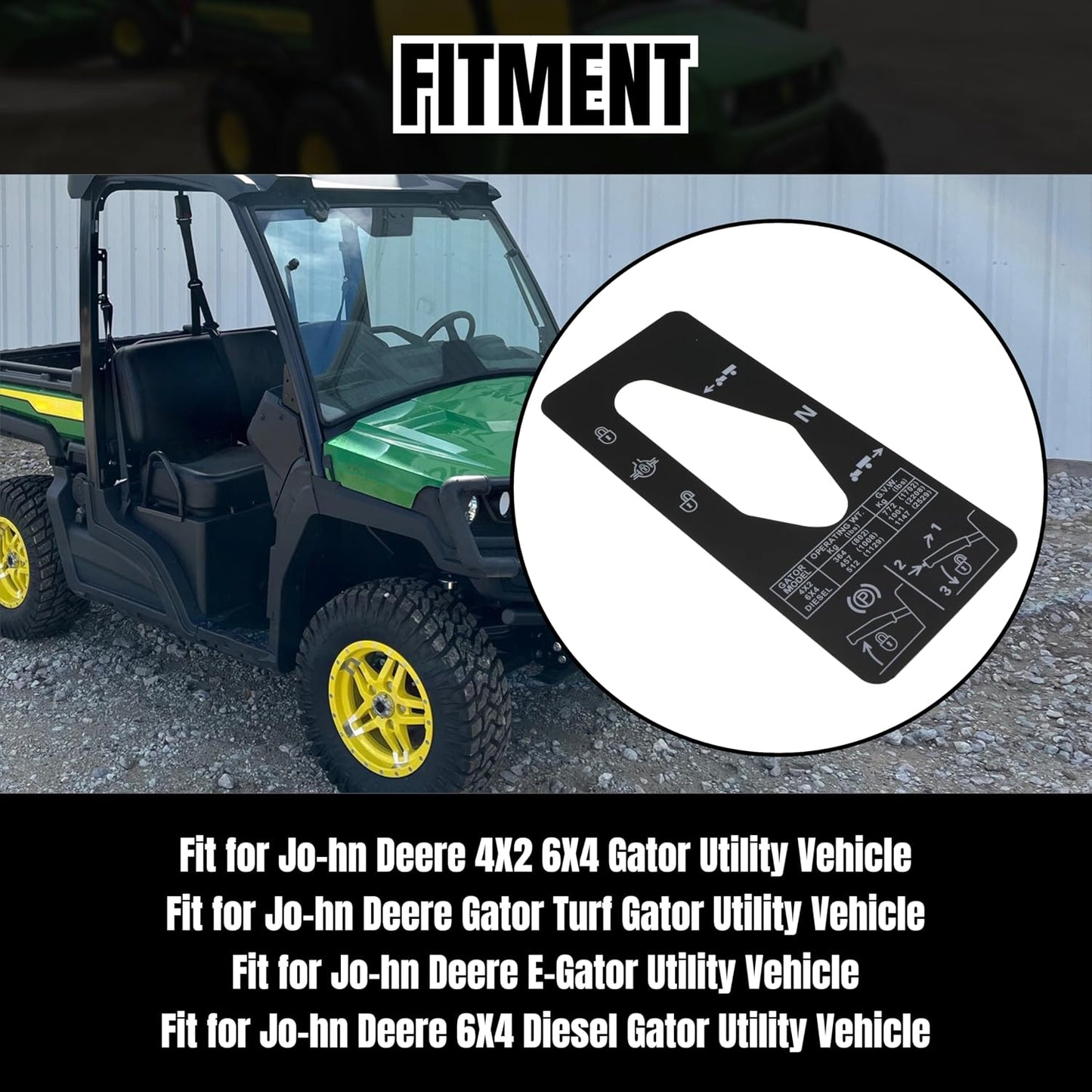 Shift Quadrant Label Replace M127539 for Jo-hn Deere 6X4 4X2 6X4 Diesel Gator Utility Vehicle (1PCS)