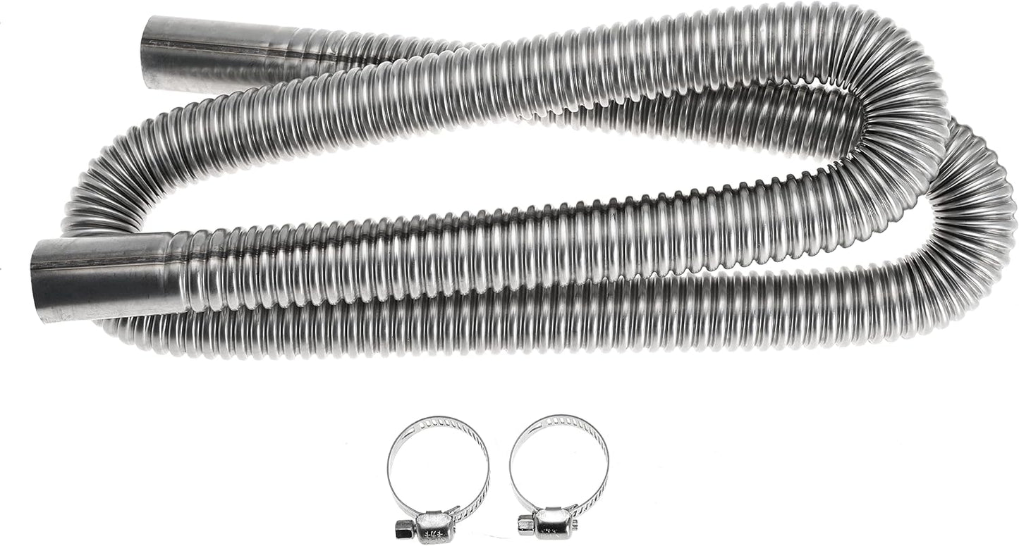 120cm 24mm Exhaust Pipe for Diesel Heater, 1 Inch ID Generator Exhaust Extension with Clamps for Parking Air Heaters (Single Wall)