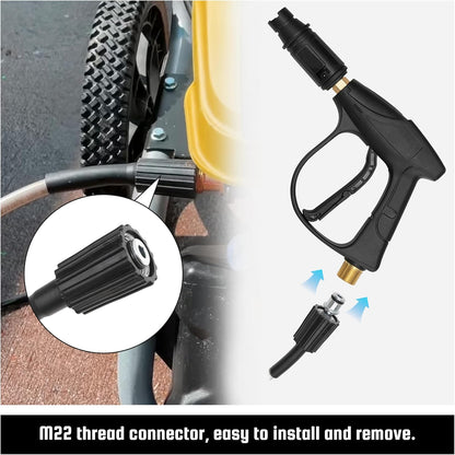 308835074 Pressure Washer Hose Replacement for Ryobi RY141600 RY141612 RY141812G Electric Power Washer, 25FT Pressure Braided Hose (M22-14mm)