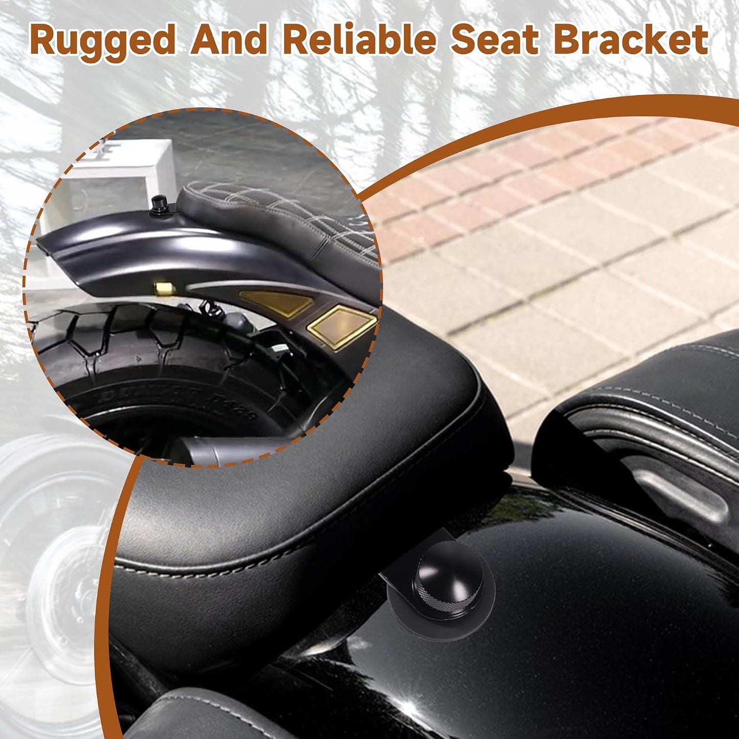 Seat Bracket Replaces 10545BB Fits for Harley Davidson Rear Fender Studplate with 1/4-28 x 3/4in Screws and Fender Washer