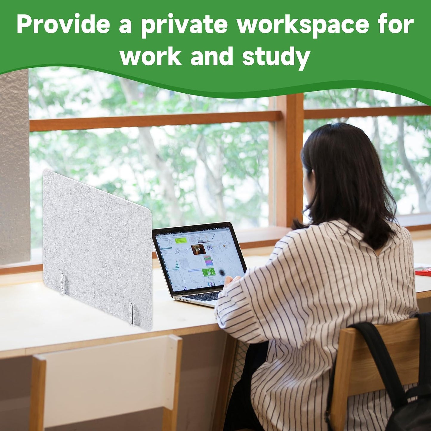 Desk Privacy Panel Acoustic Divider Panel Portable Desk Partition Desk Divider Noise Visual Isolate Table Divider for Student Study Office Library (Gray-6, 15.75" x 23.6")