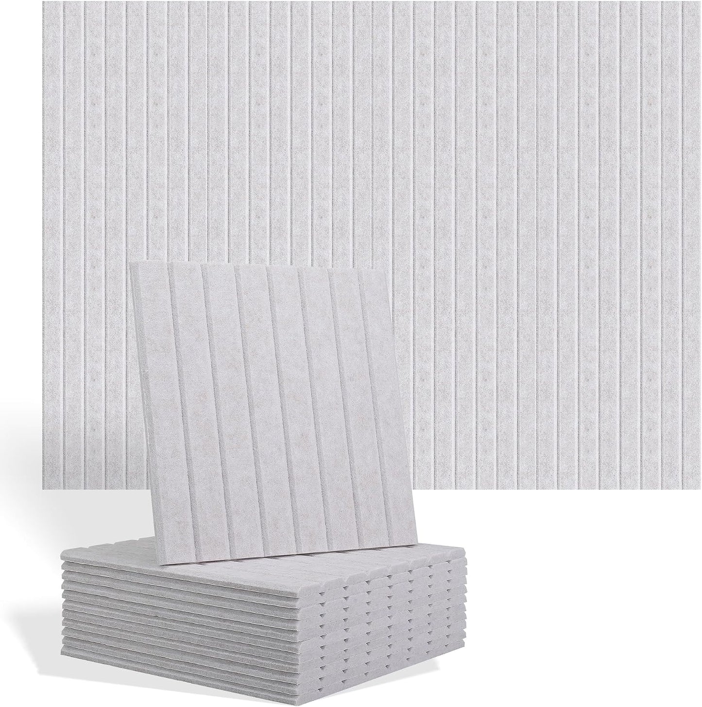 Large Splicing Felt Bulletin Board Cork Board Alternative 36" x 24" Felt Pin Board for Home Office Classroom Wall Decor Felt Wall Panel with Pushpins Adhesive Tabs(Fine-Stripe 6 Pack, Black)