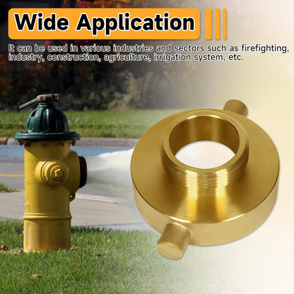 2-1/2""NH NST Female x 1-1/2"" NPT Male Fire Hydrant Adapter, Fire Hydrant Hose Adapter Brass Fire Equipment for Fire Hose or Hydrant with Pin Lugs, Gold