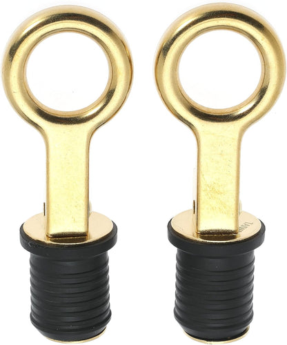 2 Pcs Boat Plug Snap Handle Boat Drain Plug Rubber Plugs with Brass/Stainless Steel Handle Marine Twist Plug Boat Accessories