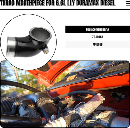 LLY Turbo Mouthpiece 6.6 Inlet Manifold Intake Elbow for Chevy Silverado for GMC Sierra 6.6L V8 LLY Duramax 2004.5-2005 Replaces 76-1006B