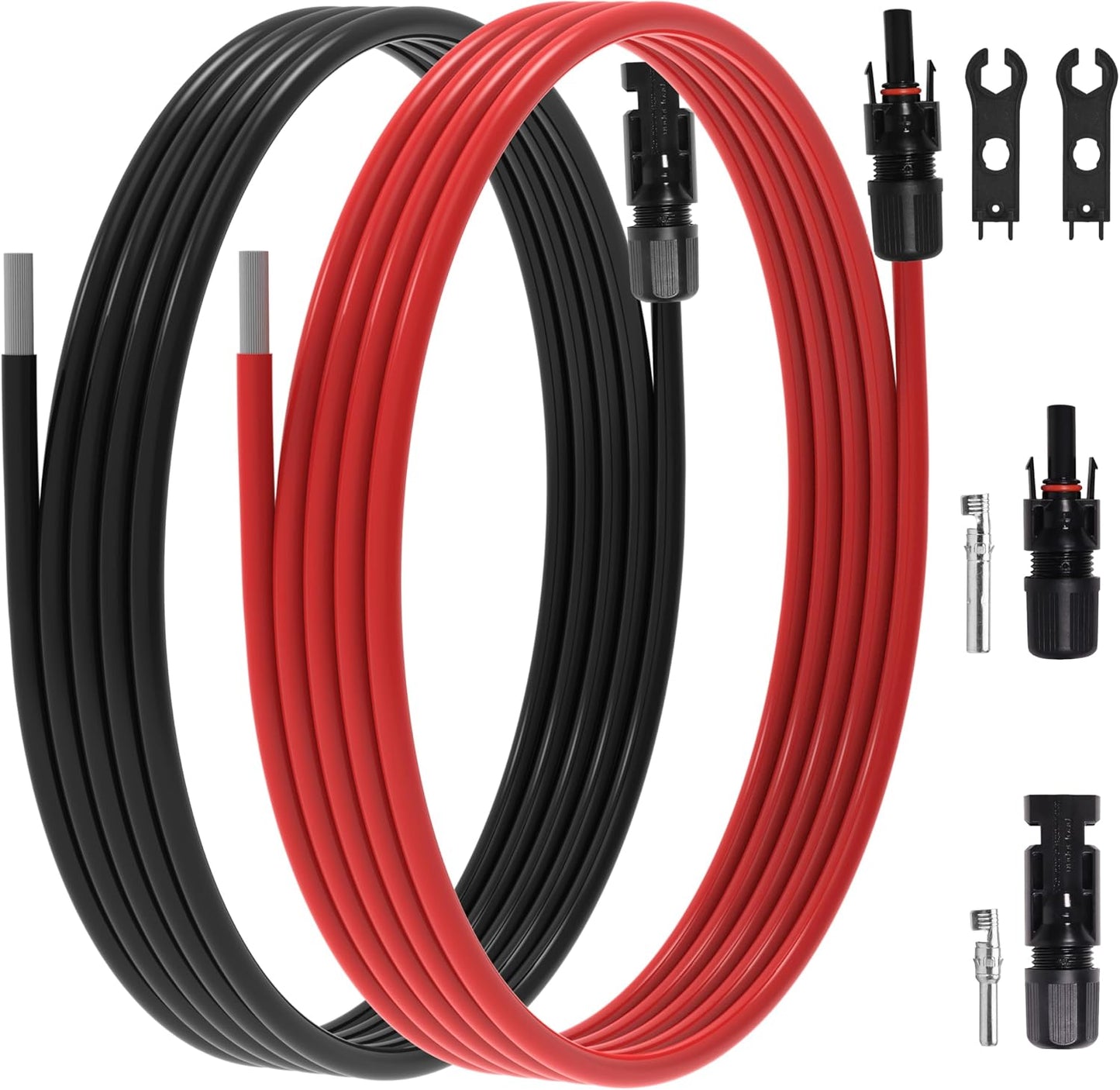 40Ft 10AWG Solar Panel Extension Cable, 10 AWG Solar Extension Cable 10 Gauge 40 Feet Solar Wire with Solar Panel Female Male Waterproof Connectors for RV Boat Home (10 AWG-40Ft)