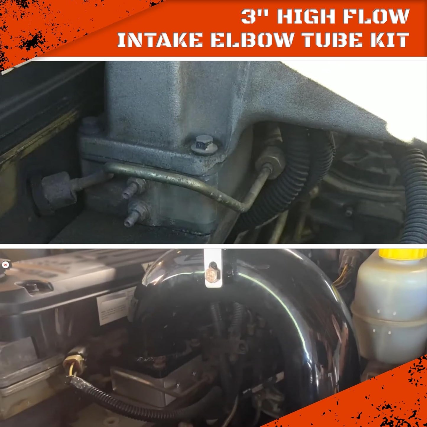 3" High Flow Intake Elbow Tube with Heater Spacer for Ram 2500 3500 1998-2002 5.9L Cummins Diesel (Silver)