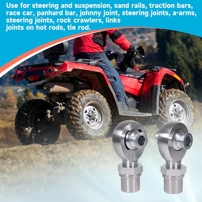 1.25" Heim Joints Rod End Kit Thread 1 1/4" Chromoly Heim Joints Suspension Kit Right and Left Hand Traction Bars Steering Kit with Round Tube Adapter Misalignment Spacer Jam Nuts (2 set-1.25 inch)