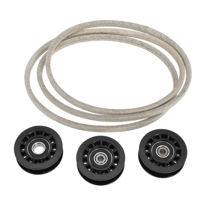 Idler Pulley and Blade Repair Kit for LC221A LC221AH 22" AWD Walk-Behind Mowers, Includes 587969201 587973001 587969201 Pulleys, 580364609 Drive Belt and 586859604 Blade(White Belt, with Blade)