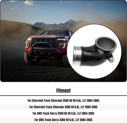 LLY Turbo Mouthpiece 6.6 Inlet Manifold Intake Elbow for Chevy Silverado for GMC Sierra 6.6L V8 LLY Duramax 2004.5-2005 Replaces 76-1006B