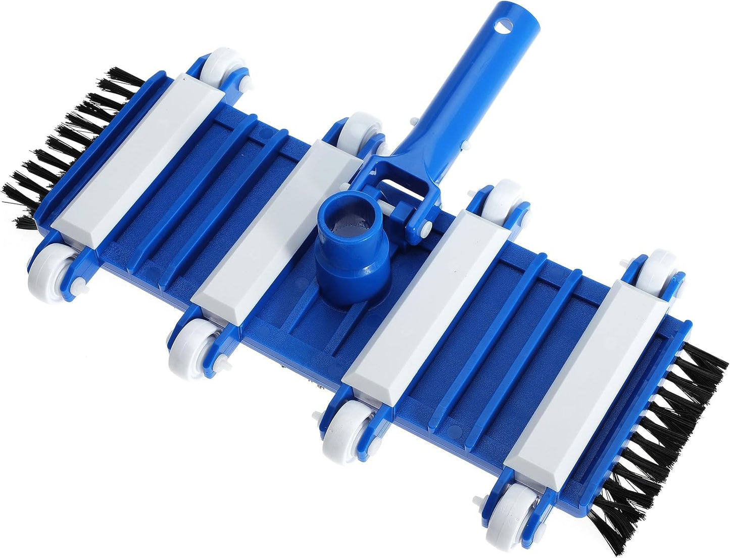 14" Heavy Duty Pool Vacuum Head with Brushes Weighted Flexible Vacuum Head with Aluminum Handle Connector for 1-1/4" or 1-1/2" Hose
