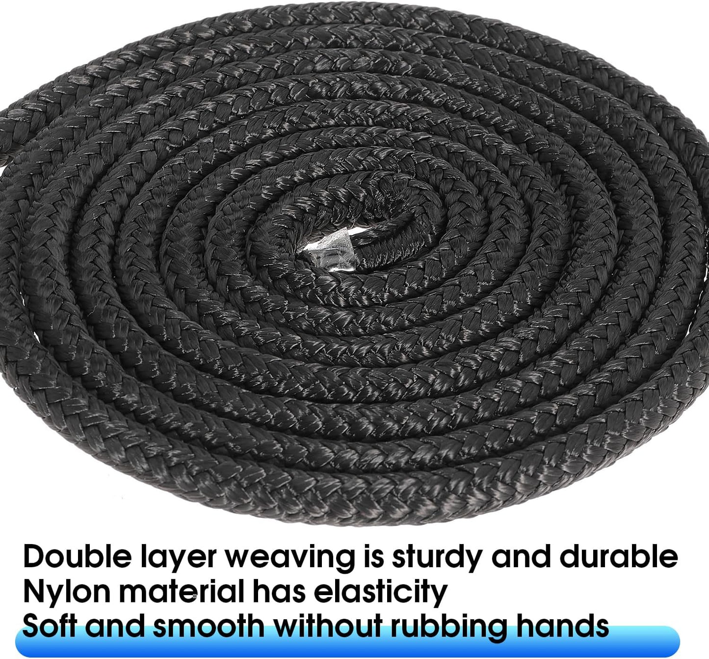 Boat Dock Lines 2 Pack 3/8" x 25FT Boat Lines Nylon Marine Rope for Boats Double-Braided Bumper Rope Boat Lines for Docking Boat Lines Dock Ties