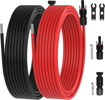 40Ft 10AWG Solar Panel Extension Cable, 10 AWG Solar Extension Cable 10 Gauge 40 Feet Solar Wire with Solar Panel Female Male Waterproof Connectors for RV Boat Home (10 AWG-40Ft)