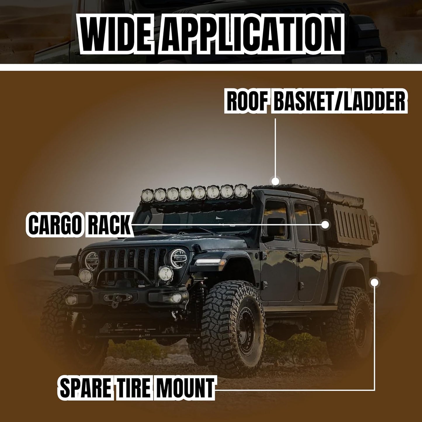 Heavy-Duty Mount Backing Plate Kit for Off-Road Ladder Roof Cargo Rack with Bushings