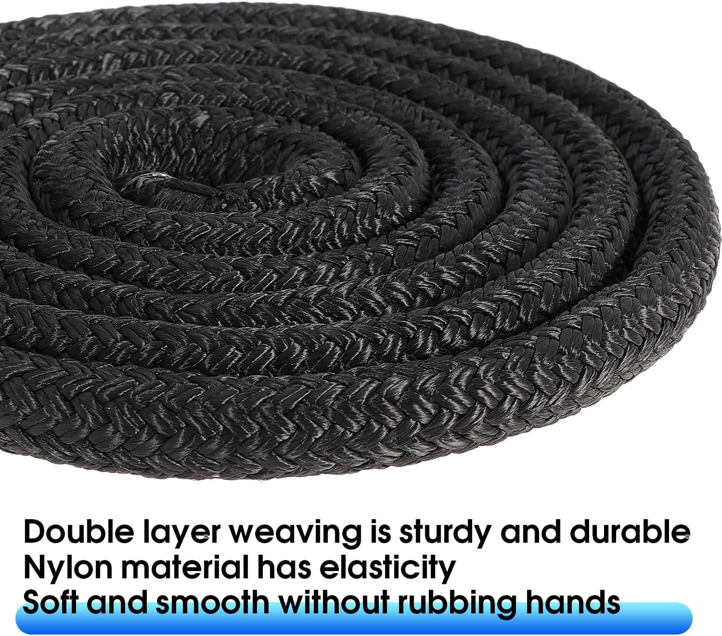 Boat Dock Lines 2 Pack 3/4" x 25FT Boat Lines Nylon Marine Rope for Boats Double-Braided Bumper Rope Boat Lines for Docking Boat Lines Dock Ties