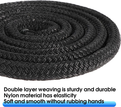3/4" x 20FT Boat Lines 2 Pack Nylon Marine Rope for Boats Double-Braided Bumper Rope Boat Lines for Docking