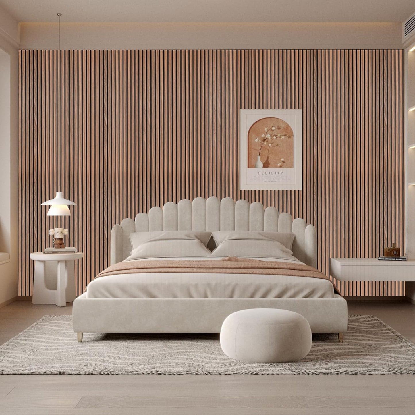 5 PACK Wood Slat Acoustic Panels for Wall 47.2 x 23.6 x 0.4