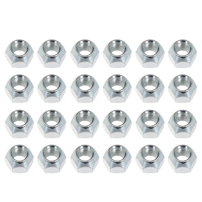 24Pcs 1/2-20 Inch Wheel Nuts for 1/2" Wheel Studs for Trailers for Boat Trailer Tires Length: 0.62"(15.77mm), Width: 0.8"(20.4mm) for RV Truck Tire