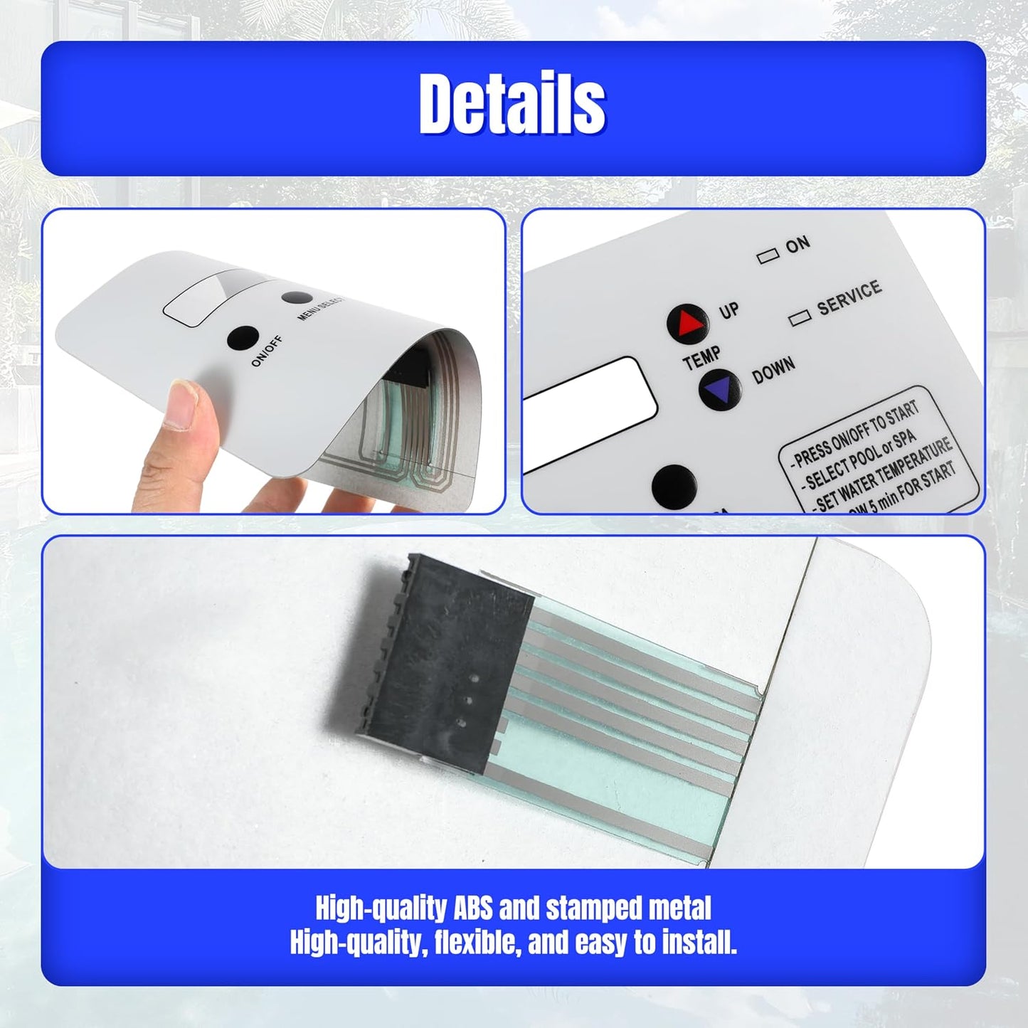 Replacement Heat Pump Keypad Switch Membrane Control Board Panel for P-E-N-T-A-I-R Pool Heater, Compatible with 472734 473425 473693 Pool Heat Pumps, for ThermalFlo Titanium and UltraTemp