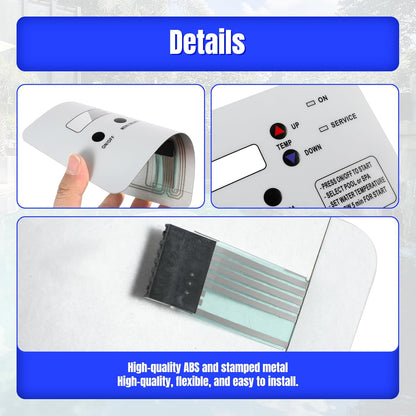 Replacement Heat Pump Keypad Switch Membrane Control Board Panel for P-E-N-T-A-I-R Pool Heater, Compatible with 472734 473425 473693 Pool Heat Pumps, for ThermalFlo Titanium and UltraTemp