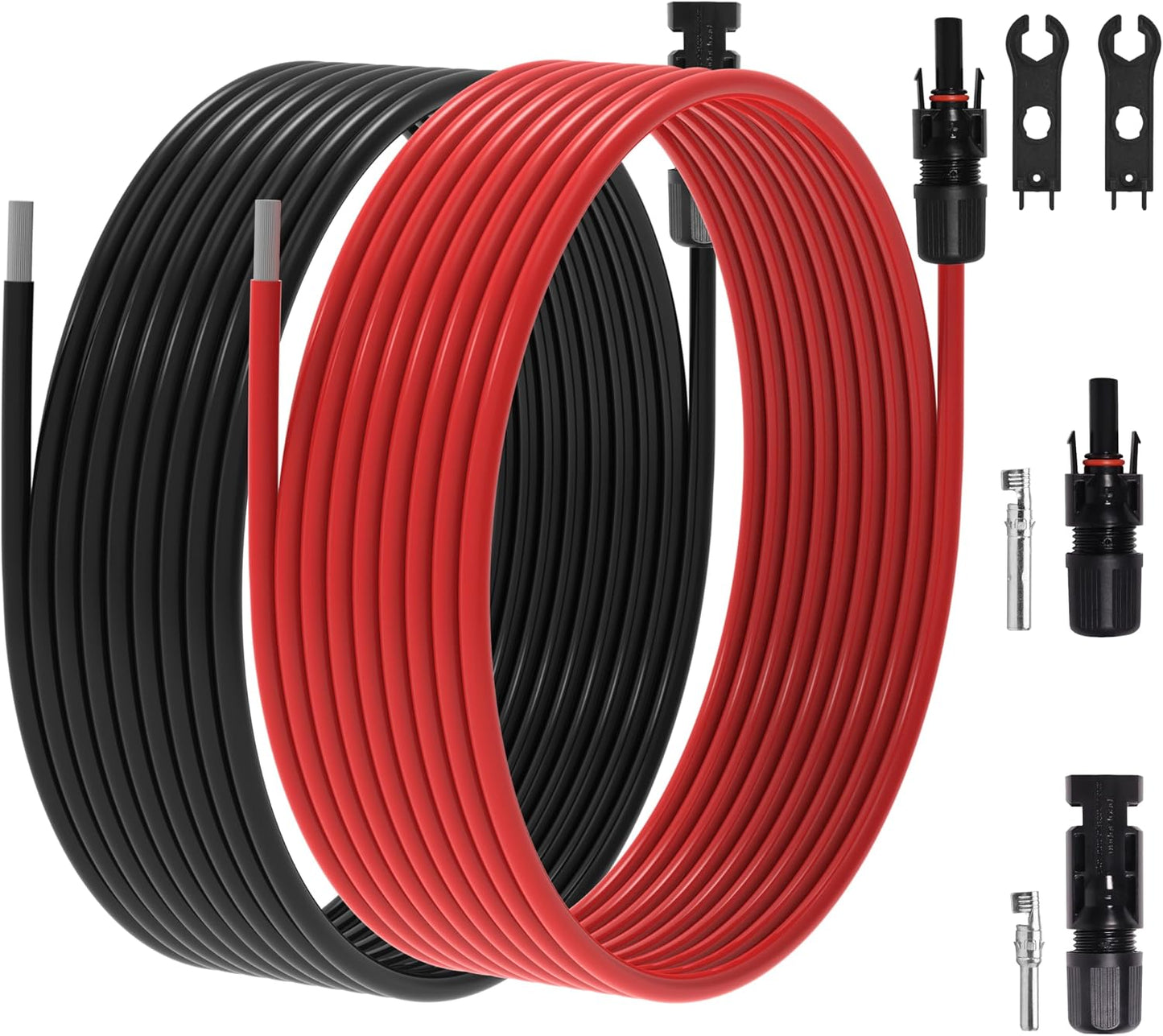 30Ft 10AWG Solar Panel Extension Cable, 10 AWG Solar Extension Cable 10 Gauge 30 Feet Solar Wire with Solar Panel Female Male Waterproof Connectors for RV Boat Home (10 AWG-30Ft)