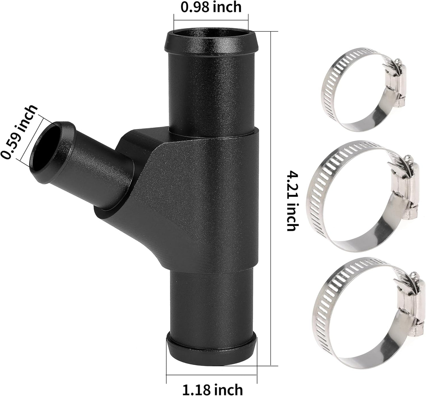 Radiator Coolant Y Tube Connector Pipe for Super Duty F250 F350, Black | For F450 F550 6.0L 2003-2007, For E350 E450 6.0L 2003-2010, For Excursion 6.0L 2003-2005