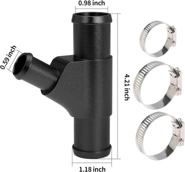 Radiator Coolant Y Tube Connector Pipe for Super Duty F250 F350, Black | For F450 F550 6.0L 2003-2007, For E350 E450 6.0L 2003-2010, For Excursion 6.0L 2003-2005