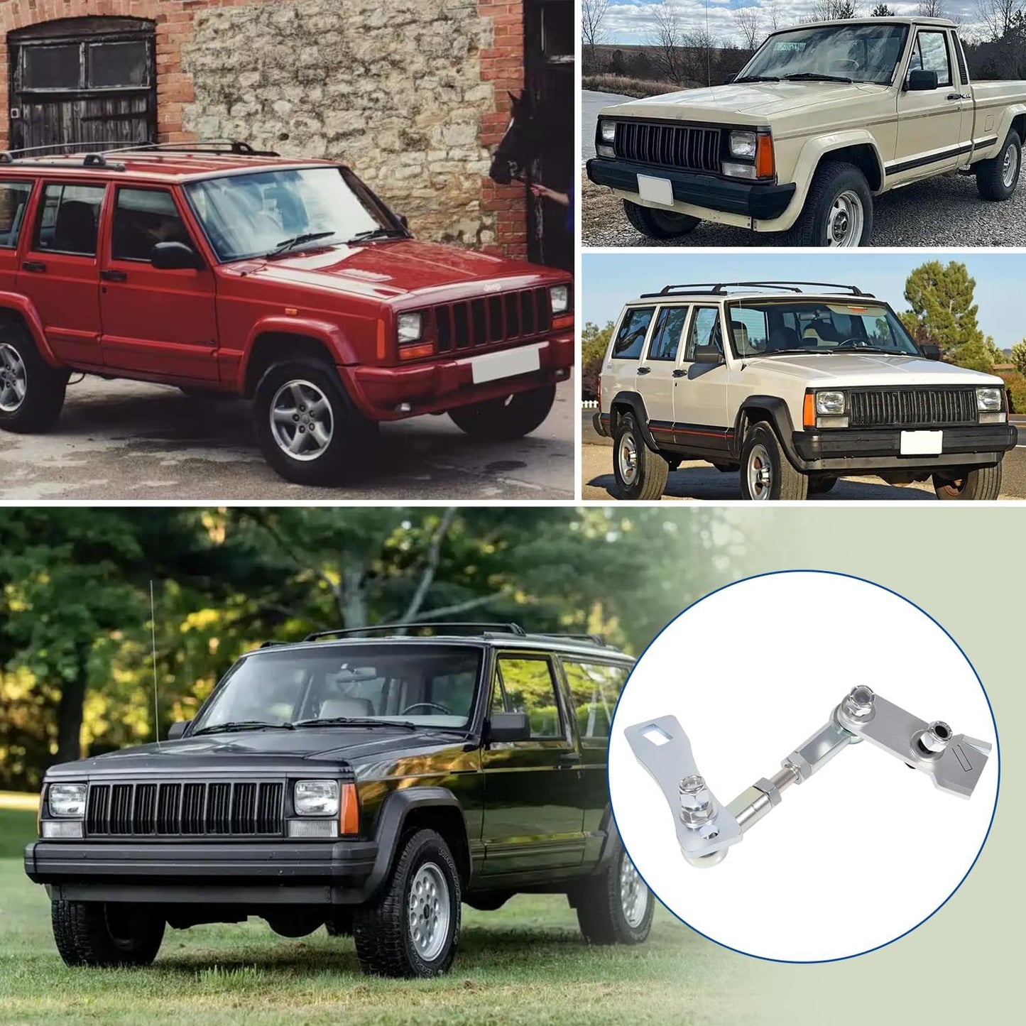 Transfer Case Linkage Kit for Jeep Cherokee XJ & Comanche MJ 1986-2001, Stainless Steel, Includes 'Z' Connecting Rod, Fixes Shifter Clunking & Prompts 4WD Failure
