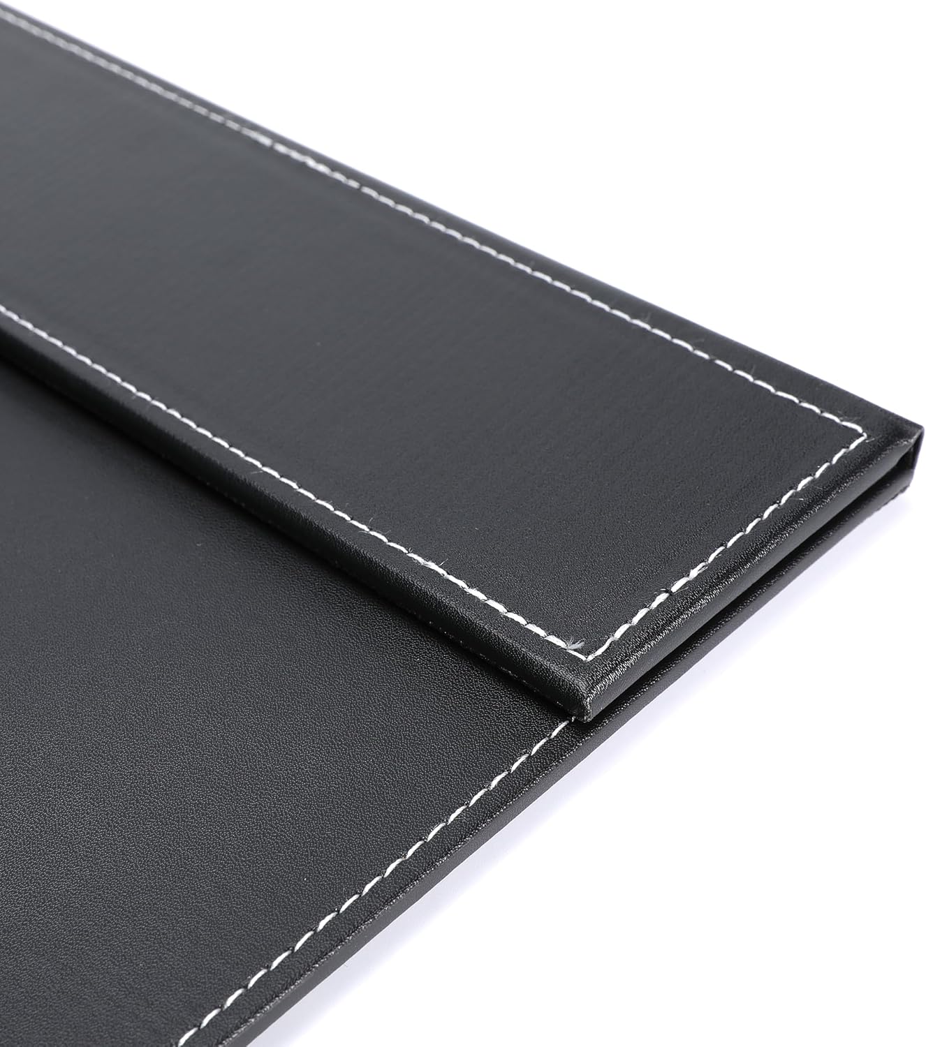 24" x 18" Leather Desk Blotter with Top Rail for Writing Leather Executive Desk Pad Protector Desk Mat for Office Home Workplace Black