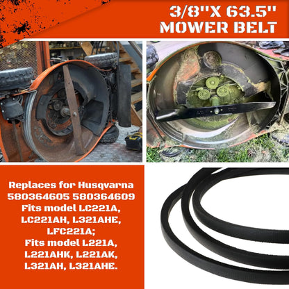 Idler Pulley Belt Repair Kit Fits LC221A LC221AH 22" AWD Walk-Behind Mowers Replaces 587973001 587969201 580364609(Black Belt)