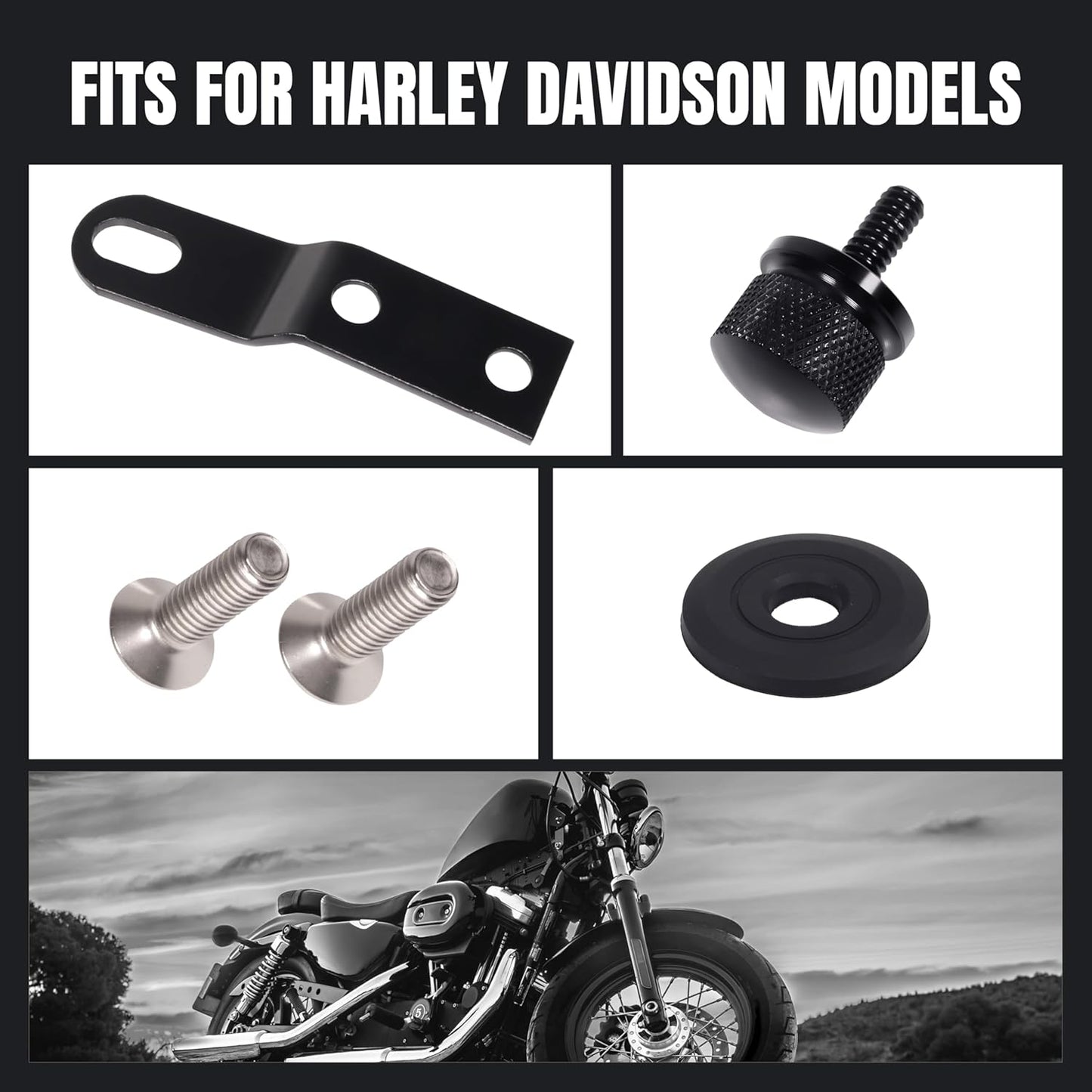 Seat Bracket with Fender Washer Screw for Harley Davidson 1996-2024 Replace 10545BB