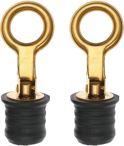 2 Pcs Boat Plug Snap Handle Boat Drain Plug Rubber Plugs with Brass/Stainless Steel Handle Marine Twist Plug Boat Accessories