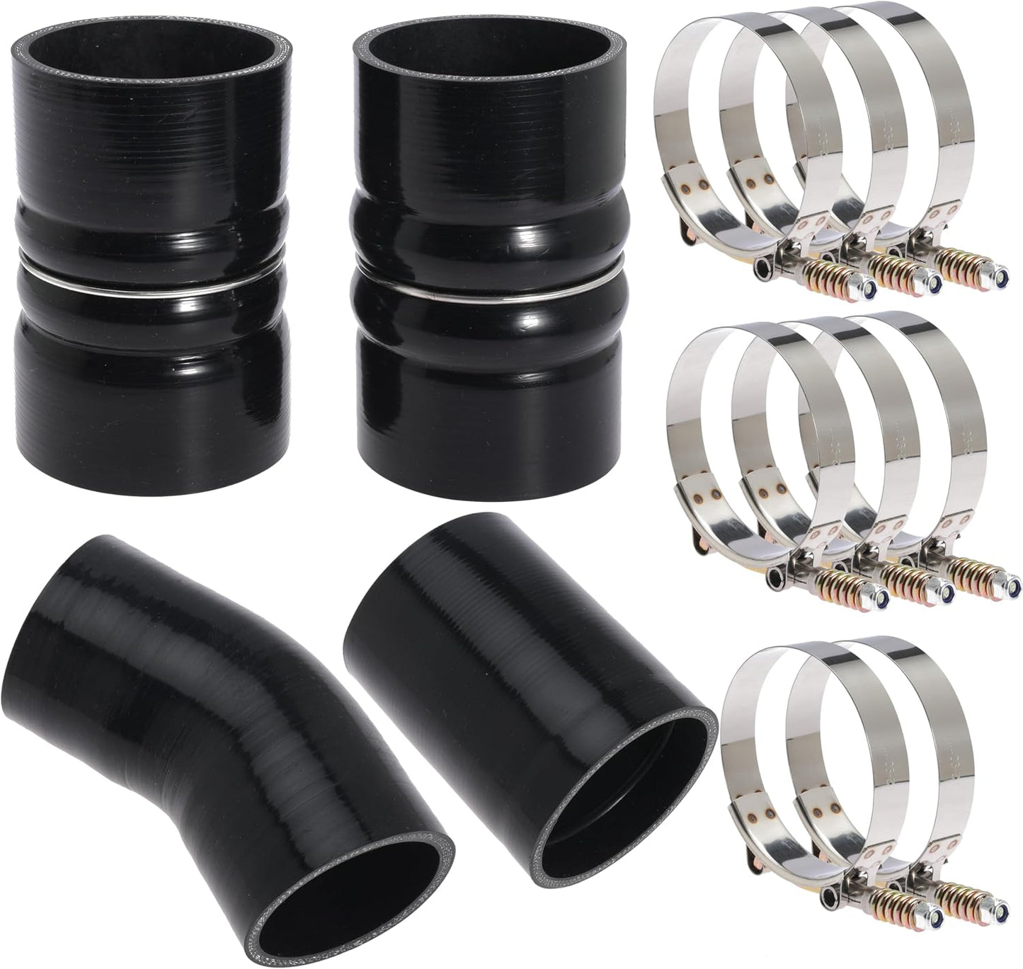 6.0 Turbo Intercooler Boots Clamps Kit 2003-2007 6.0 Intercooler Pipe Boot Kit For Ford F250 F350 6.0L Powerstroke Diesel with T Bolt Clamp