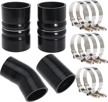 6.0 Turbo Intercooler Boots Clamps Kit 2003-2007 6.0 Intercooler Pipe Boot Kit For Ford F250 F350 6.0L Powerstroke Diesel with T Bolt Clamp