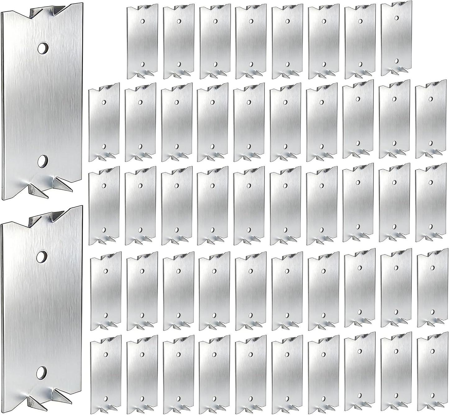 50 PCS 2.5 x 1.5 Inch Nail Plate for Wood Studs, Metal Cable Protector Plate Safety Nail Plates with Sharp Pointed Prongs, Steel Cable Wire for Protecting Plumbing and Wiring