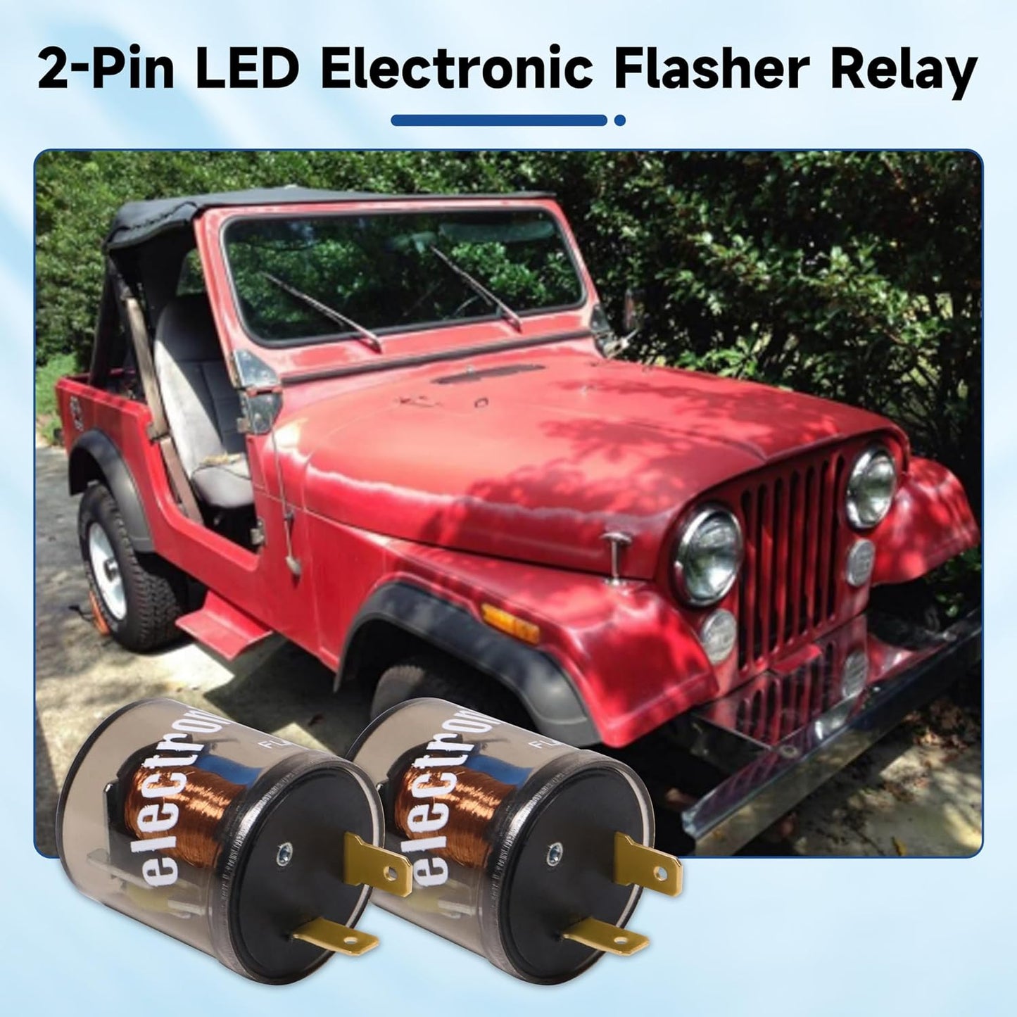 LED Flasher Relay 2 Pin 12V Electronic LED Turn Signal Flasher Blinker Relay 2-terminal for Cars Trucks Motorcycles, Two Prong Round (4pcs 2-pin, Without Ground Wire)