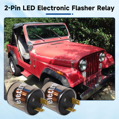 LED Flasher Relay 2 Pin 12V Electronic LED Turn Signal Flasher Blinker Relay 2-terminal for Cars Trucks Motorcycles, Two Prong Round (4pcs 2-pin, Without Ground Wire)