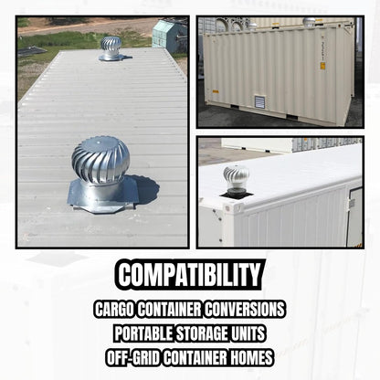 8" Shipping Container Vent 8 Inch Corrugated Roof Vent Adapter Roof Vent Adapter Fits for Whirlybird Roof Turbines, Set of 1