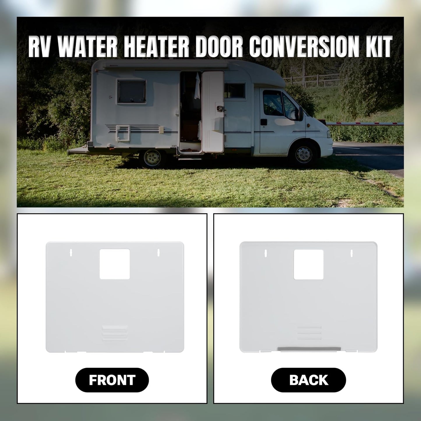 RV Water Heater Door Conversion Kit for Dometic WH-6GEA, WH-6GA, WH-9GEA Compatible with Atwood GC6AA-10E 6 Gallon Older Openings