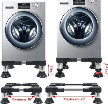 Washing Machine Stand, Fridge Stands, Adjustable Furniture Base for Air-conditioner, Household Appliance Pedestal for Washer Dryer Refrigerator with 4 Height-adjustable Sturdy Feet