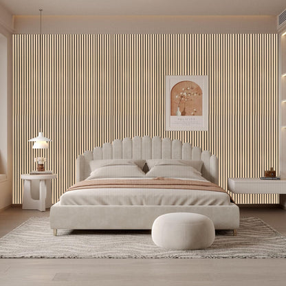 Wood Slat Acoustic Panels for Wall（47.2x23.6x0.4 Inch）