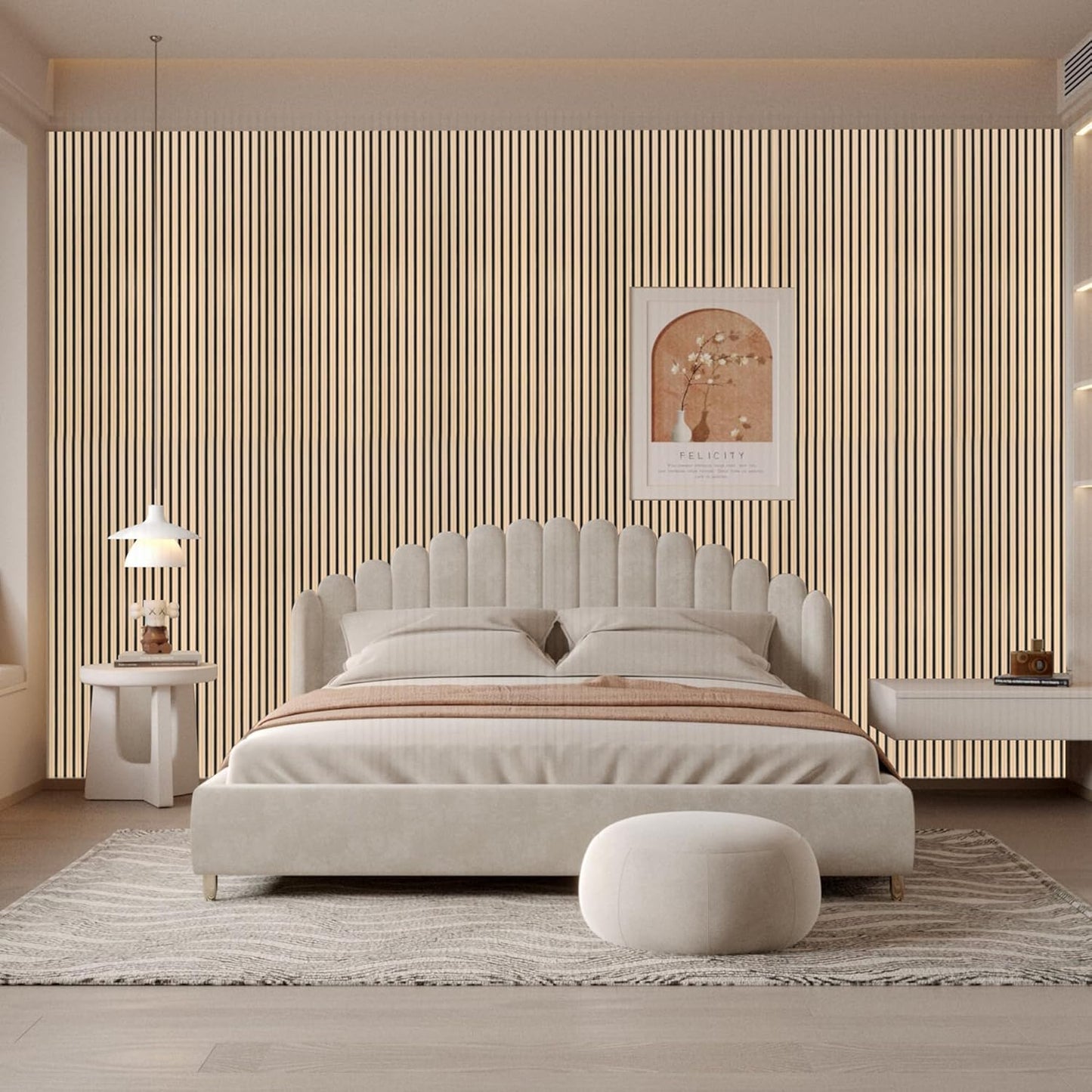 5 PACK Slat Acoustic Panels for Wall 47.2 x 23.6 x 0.4 Inch