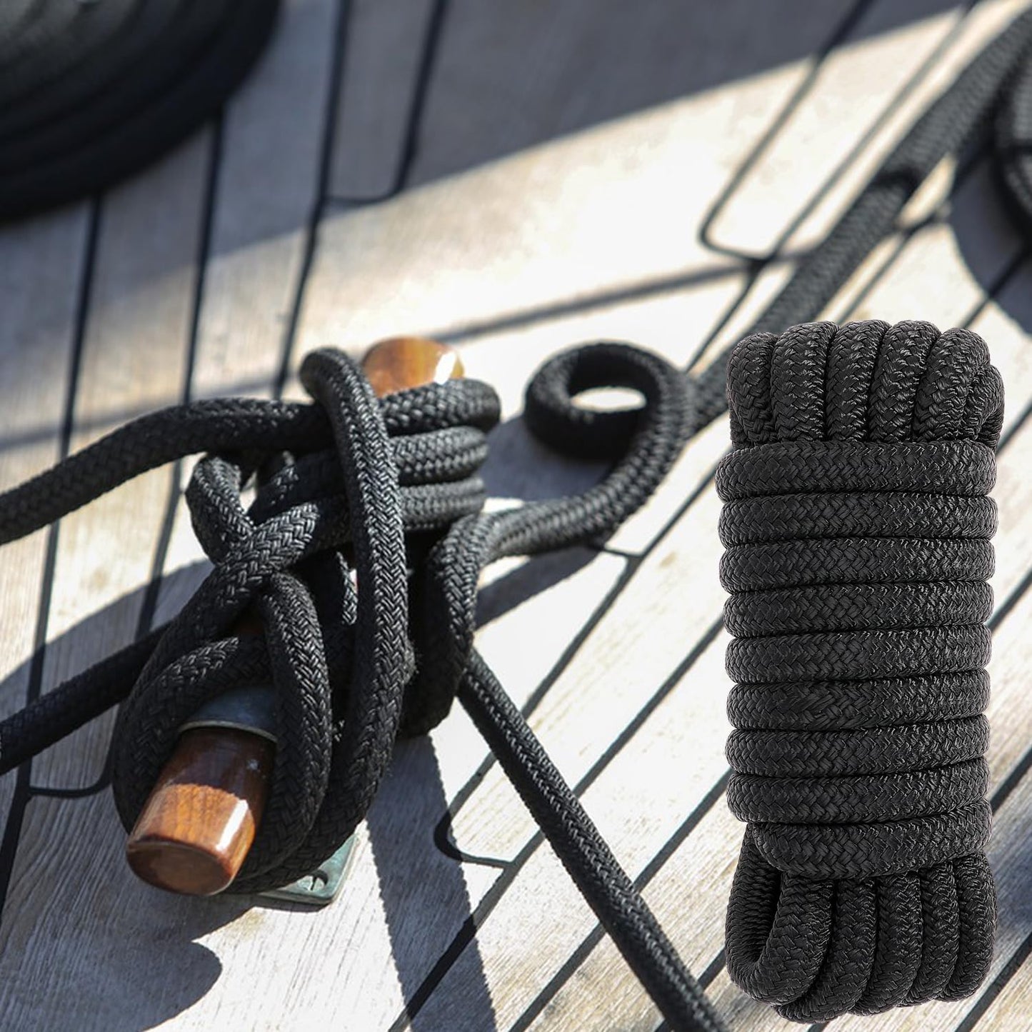 Boat Dock Lines 2 Pack 5/8" x 25FT Boat Lines Nylon Marine Rope for Boats Double-Braided Bumper Rope Boat Lines for Docking Boat Lines Dock Ties